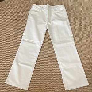 Banana Republic Women’s Flat front White Pant Wide Leg size 12 stretch
